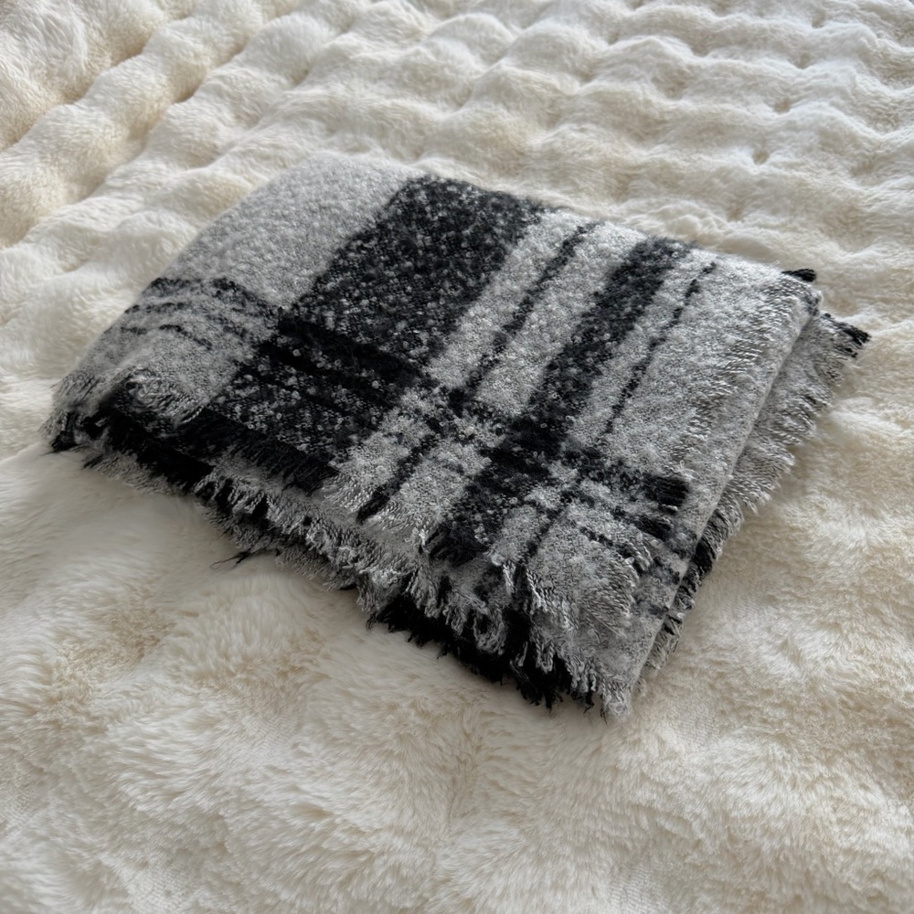 Black Plaid Scarf